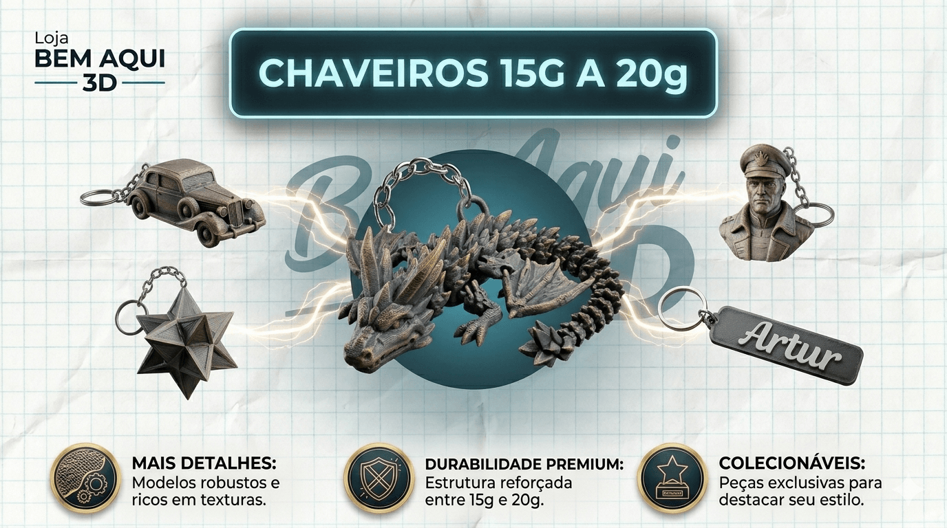 Chaveiro de 15 a 20g