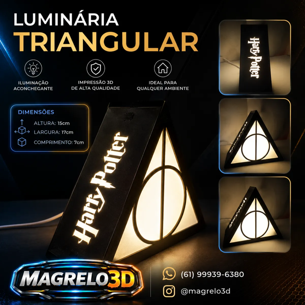 ✨Luminária Relíquias da Morte de Harry Potter✨