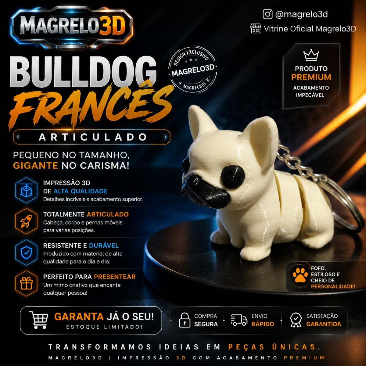 ✨ 🐶 Bulldog Francês Articulado 🐶 ✨ — foto 1 de 1